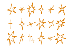 Hand Drawn Star Sparkle Doodle Set Product Image 1
