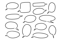 Speech Bubble Line Art SVG Bundle Product Image 1