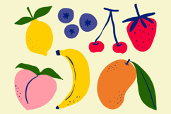 Colorful Abstract Fruit Illustration Set Product Image 1
