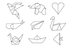 Origami Outline Set Line Art Pack SVG Product Image 1