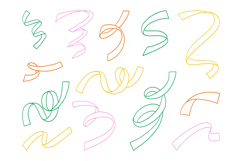 Hand Drawn Abstract Ribbon Curve Line Bundle Set Product Image 1