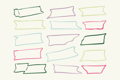 Ribbon Label SVG Clipart Set Hand Drawn Banner Product Image 1