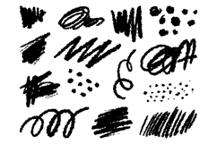 Grunge Brush Stroke Scribble Texture Vector Set Product Image 1