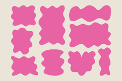 Hand Drawn Pink Abstract Blob Shape Bundle Set Pack Product Image 1