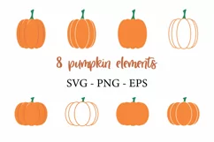 Pumpkin svg, halloween svg fall clipart. Thanksgiving autumn Product Image 2