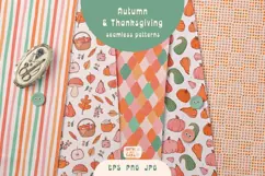 13 Autumn seamless patterns EPS PNG JPG Product Image 1
