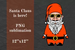 Gnome Santa Claus, Cool Biker Gnome, sublimation PNG Product Image 1