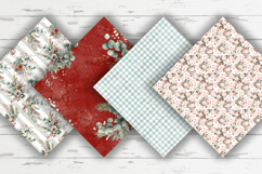 Floral Christmas Digital Paper, Winter Botanical Patterns Product Image 2