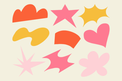Abstract Bold Shapes SVG Clipart Retro Color Set Product Image 1