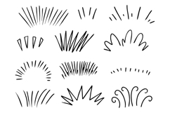 Hand Drawn Sunburst Rays Doodle SVG Bundle Set Product Image 1