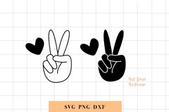 Peace sign silhouette and outline | Svg, Dxf and Png files Product Image 1