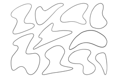 Organic Outline Shapes Clipart Set Product Image 1