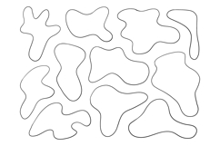 Hand Drawn Abstract Blob Outline Shape Bundle Set Product Image 1