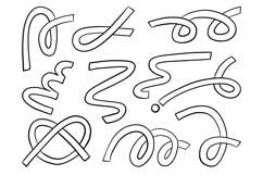 Hand Drawn Abstract Curved Ribbon SVG Bundle Set Product Image 1
