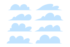 Cloud Clipart SVG Bundle Simple Sky Cloud Shapes Set Product Image 1