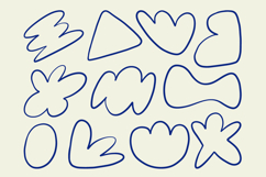 Hand Drawn Bold Abstract Doodle Shapes Outline Set Product Image 1