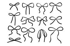 Bow Ribbon SVG Bundle Doodle Hand Drawn Bow Clipart Product Image 1
