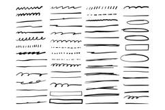 Underline Divider Doodle Clipart Set Product Image 1