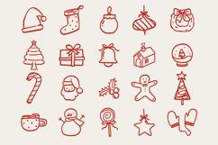 Christmas Holiday Doodle Icon Vector Set Product Image 1