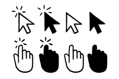 Cursor Click Icon SVG Bundle Pointer Hand Click Clipart Product Image 1