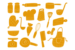Kitchen Cooking Tools Clipart Set Product Image 1