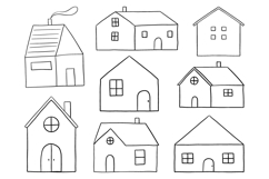 Hand Drawn House Doodle Outline Vector Product Image 1