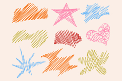 Hand Drawn Colorful Scribble Highlight Vector Set Product Image 1