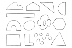 Hand Drawn Basic Shapes Outline Set Line Art SVG Product Image 1