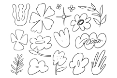 Flower Doodle Outline Clipart Set Product Image 1