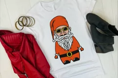 Gnome Santa Claus, Cool Biker Gnome, sublimation PNG Product Image 2