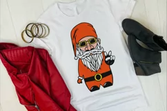 Gnome Santa Claus, Cool Biker Gnome, sublimation PNG Product Image 2