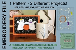 Ghostly Friends Mug Rug or Doorknob Hanger Machine Embroid Product Image 2