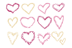 Hand Drawn Heart Doodle Vector Set Love Product Image 1