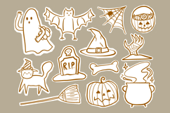 Hand Drawn Cute Halloween Doodle Clipart Set Product Image 1