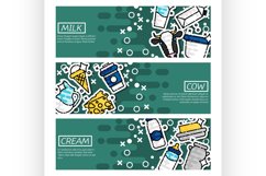 Set of Horizontal Banners about milk Product Image 1