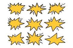 Comic Burst SVG Bundle Explosion Starburst Clipart Product Image 1