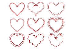 Romantic Heart Frame Doodle Vector Set Product Image 1