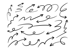 Hand Drawn Arrow Doodle Elements Set Product Image 1