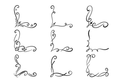 Elegant Ornamental Flourish Corner Vector Set Product Image 1