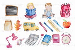 Back to School watercolor clipart Product Image 5