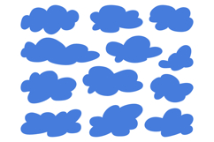 Cloud Shape Clipart Set Flat Style Product Image 1