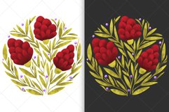 Flowers in folk style drawn with watercolor 10 Product Image 2