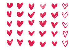 Heart Doodle Clipart Set Love Sketch Product Image 1