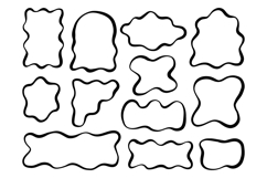 Organic Blob Outline Frame Label Vector Set Product Image 1