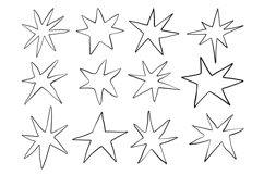 Hand Drawn Star Shape Doodle Set Line Art SVG Pack Product Image 1