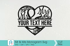 Mr and Mrs Svg, Mr and Mrs Monogram Svg, Mr and Mrs Vector Product Image 1