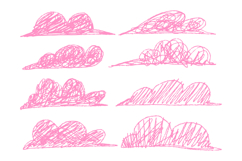 Cloud Scribble Doodle Clipart Set Product Image 1