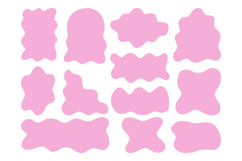 Hand Drawn Pink Blob Shapes Set Feminine SVG Pack Product Image 1
