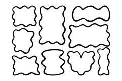 Hand Drawn Organic Wavy Blob Frame Outline Set Pack Product Image 1