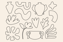 Hand Drawn Abstract Organic Vase Leaf SVG Bundle Product Image 1